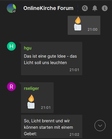 Screenshot: Matrix-Raum der OnlineKirche